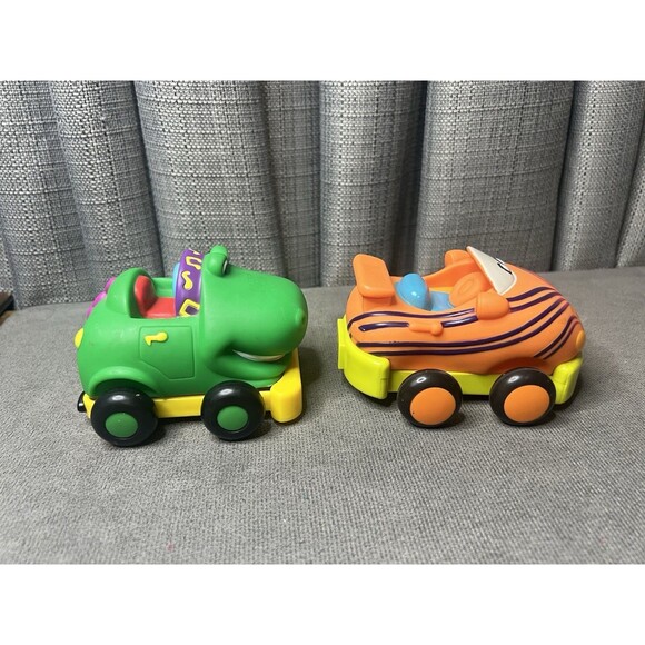 Baby Genius B Toys Vehicle Soft Sided Cars Lot Tiger Dinosaur Alligator Toddler - Picture 5 of 15